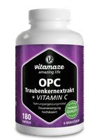 OPC Traubenkernextrakt Kapseln, zertifiziert, hochdosiert: 450 mg reines OPC, 180 Kapseln für 6 Monate, Made in Germany | Vitamaze by Sensilab