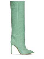 105mm Croc Embossed Leather Tall Boots