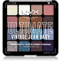 NYX Professional Makeup Ultimate Shadow Palette senčila za oči odtenek Vintage Jean Baby 16 kos