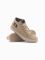 Ombre Men's canvas high top sneakers shoes - light brown