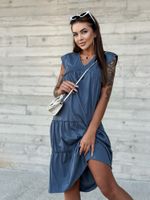 Tengerészkék nyári maxi ruha 100% Mayflies pamut