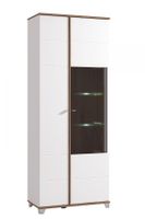 Vysoká vitrína s osvětlením polic fredrik - dub flagstaff/bílá