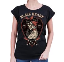 koszulka street damskie - LENY EXT - BLACK HEART - 17247 S