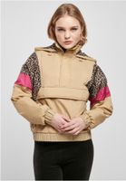 Women's AOP Mixed Pull Over Union Jacketbeige/Dark/W.