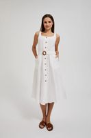 Women's summer dress with buttons MOODO - white