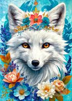 Rozkvetlá sněžná liška - puzzle z kategorie Umělecké