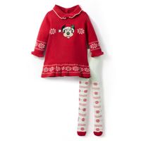 Minnie Maus - Weihnachtliches Set mit Strickkleid für Babys