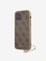 Guess 4G Charm Zadní Kryt pro iPhone 12 Pro Max 6.7 Brown Etui za telefon ljubičasta