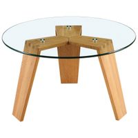 Livetastic KONFERENČNÝ STOLÍK, číra, prírodná farba, drevo, sklo, 70/39.5/70 cm
