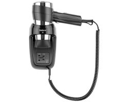 Fén na stenu so zásuvkou pre holiaci strojček Valera Action Super Plus 1600 Shaver - 1600 W, čierny (542.06/044.05) + darček zadarmo