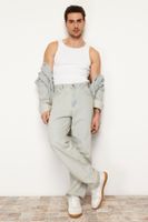 Trendyol Blue Distressed Baggy/ 90's Straight Fit Jeans Loose Jeans