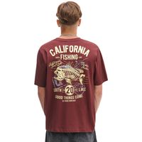 Cropp - Majica s potiskom all over - maroon