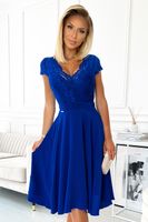 Chiffon dress with lace neckline Numoco