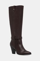 Kožené čižmy Tommy Hilfiger TH T-STRAP LTHR POINTY LONG BOOT