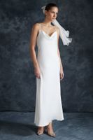 Trendyol Bridal White Accessories Woven Satin Wedding / Wedding Elegant Evening Dress