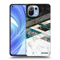 Silikónový čierny obal pre Xiaomi Mi 11 Lite - Black & White geometry