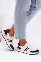 EVENTO Női bőr sportcipő fehér sötétkék Lorvessa