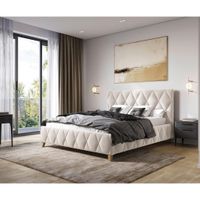 MID.YOU ČALÚNENÁ POSTEĽ, 120/200 cm, krémová