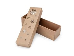 25 ks - Darčeková krabička dno + veko s laserovým motívom vločiek 340x90x90mm