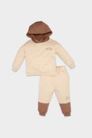 DEFACTO Baby Boy 2-Piece Set Hooded Printed Sweatshirt Elastic Waist Jogger Tracksuit Bottoms