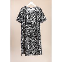 Bedrucktes Kleid In Übergröße, Schwarz
