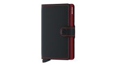 Secrid Miniwallet Matte Black & Red Unisex - Peňaženka Secrid - Čierna - MM-Black-Red-One-size - Size: One size