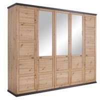 Hom`in SKRIŇA SO ZRKADLOM, tmavosivá, dub artisan, 255/209/60 cm