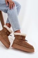BIG STAR SHOES Velúr női téli csizmák díszes varrással Big Star