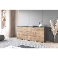 ŠIROKÁ KOMODA, antracitová, farba duba košíčkatého, 150/67,9/39,5 cm