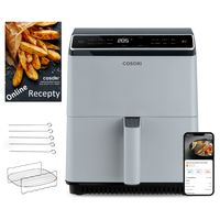 Cosori Dual Blaze 6.4L SMART + 5x špíz a gril. rošt - šedá - Horkovzdušná fritéza