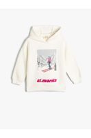 Koton Hooded Sweat Long Sleeve Ski Printed Sweatshirt