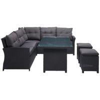 Ambia Garden JEDÁLENSKÁ TERASOVÁ SÚPRAVA 18-dielne, kov, plast, sklo, textil