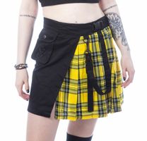 sukně dámská CHEMICAL BLACK - INFINITY - BLACK/YELLOW TARTAN XL