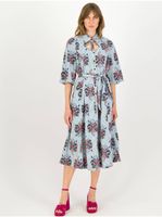 Blue and white women's striped shirt midi dress Blutsgeschwister - Women