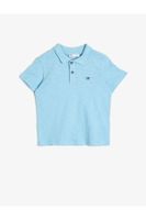 Koton Polo Neck Cotton Fabric Buttoned T-Shirt with Buttoned Chest Short Sleeves.