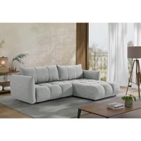 Livetastic ROZKLADACIA ROHOVÁ SEDAČKA, plast, textil, kompozitné drevo, sivobéžová