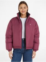 Čierno-ružová dámska obojstranná bunda Calvin Klein Jeans 90's Puffer