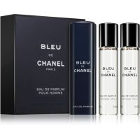 Chanel Bleu de Chanel travel parfumska voda (1x polnilna + 2x polnilo) za moške 3 x 20 ml