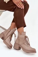 Dámské kožené kotníkové boty na podpatku vyhřívané Vinceza