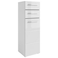 MID.YOU VYSOKÁ KOMODA, biela, biela s vysokým leskom, 34/104/31 cm