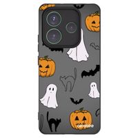 Silikónový čierny obal pre Xiaomi Redmi Note 14 5G - Spooky crew