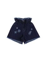 Cotton Denim Shorts W/embroideries