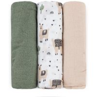 Petite&Mars Moussy Stoffwindeln Llama Vibes 68 x 68 cm 3 St.