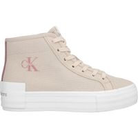 Calvin Klein BOLD VULC FLATF MID Дамски високи кецове, бежово, размер