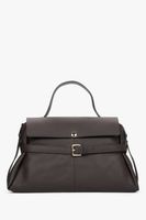 Estro: Ciemnobrązowa torba damska typu tote z włoskiej skóry naturalnej Premium