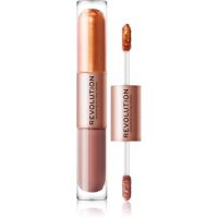 Makeup Revolution Double Up tekuće sjenilo za oči 2 u 1 nijansa Luminous Bronze 2x2,2 ml