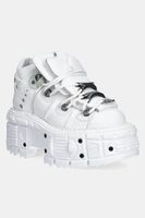 New Rock sneakers din piele NAPA BLANCA + IMPERFECT TANK BLANCO TORNILLOS