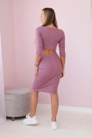 Set of blouses with a skirt in dark pink color