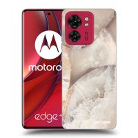 Silikónový čierny obal pre Motorola Edge 40 - Cream marble