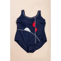Plus Size Einteiliger Badeanzug, Dunkelblau
